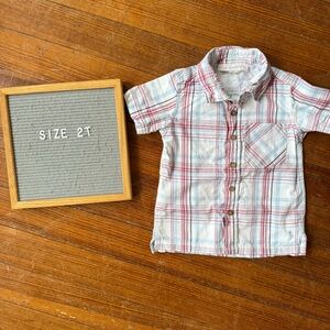 Well Dressed Wolf Plaid Button-Up Shirt toddler boy size 2T